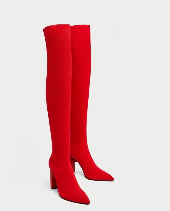 Botas altas tacón rojo tendencia 2018