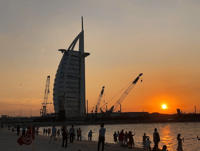 burj al arab al atardecer